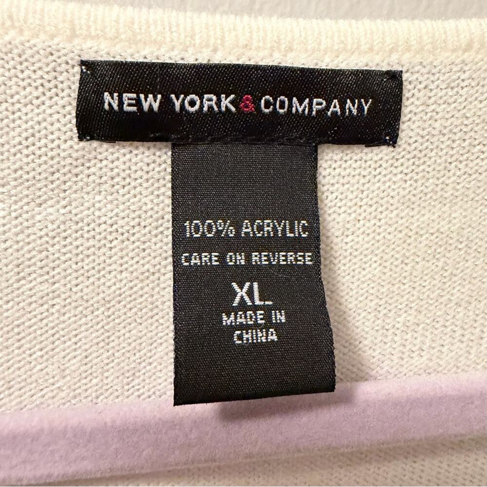 New York and Company cream babydoll tunic sweater top - Picture 3 of 6